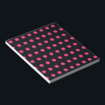 Polka Dot Notepad (Black & Neon Pink)<br><div class="desc">Vintage polka dots...  for those who love to live a retro lifestyle... 

Black background with neon pink polka dots... 

Great little gift idea...  for birthdays,  celebrations,  holidays and more...  and an essential for home and office... </div>