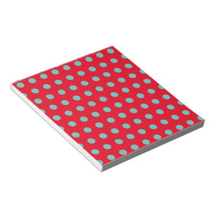 Polka Dot Notepad (Red & Aqua)