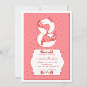 Polka Dot Nuber 8 Invitation