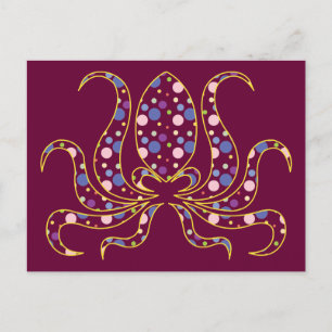 Polka Dot Octopus Postcard