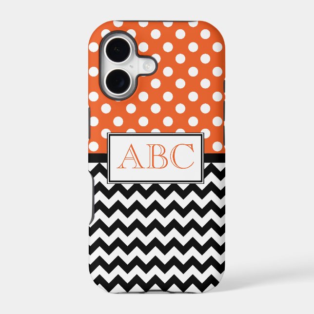 Polka Dot Orange & Chevron iPhone 5 Case (Back)