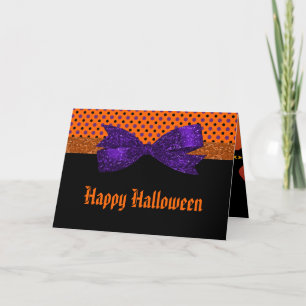 Polka Dot Orange Purple Black Halloween Card