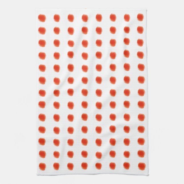 Polka- Dot Orange Tea Towel (Vertical)