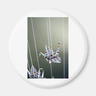 polka dot origami crane magnet