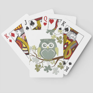 Polka Dot Owl in Tree Playing Cards