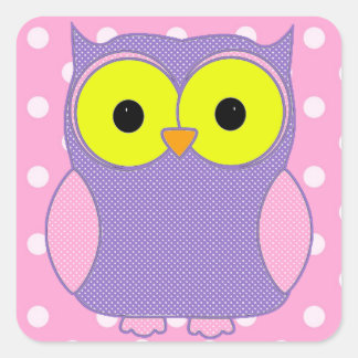 Polka Dot Owl V3 Square Sticker