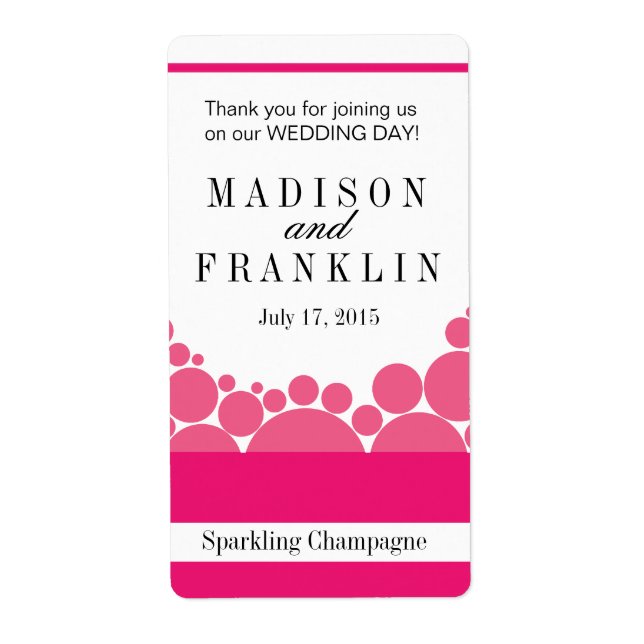 Polka Dot Parade Wine Champagne hot pink (Front)