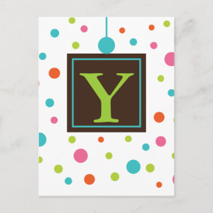Polka Dot Party Bunting Banner Post Card