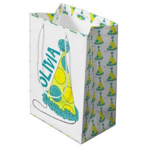 Polka Dot Party Hats Happy Birthday Celebration Medium Gift Bag