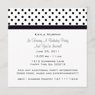 Polka Dot Party Invitations