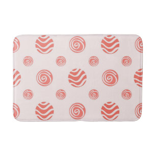 Polka dot pattern bath mat