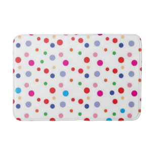 Polka dot pattern bath mat
