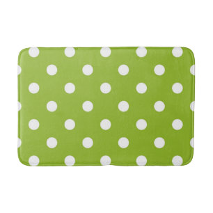 Polka dot pattern bath mat