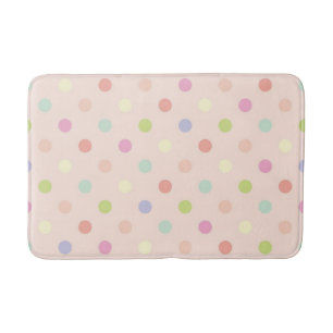 Polka dot pattern bath mat