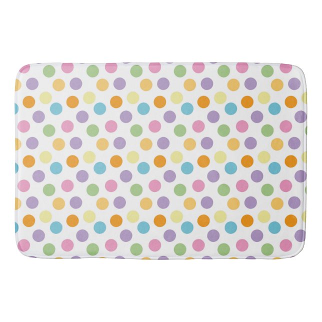 Polka Dot Pattern Bath Mat (Front)