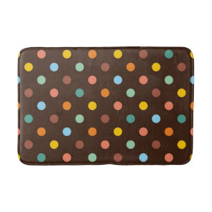 Polka dot pattern bath mat