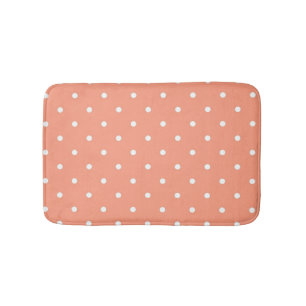 Polka dot pattern bath mat