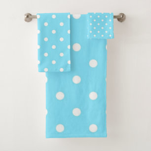 Polka dot pattern bath towel set