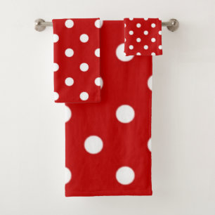 Polka dot pattern bath towel set