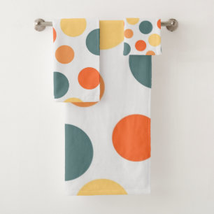 Polka dot pattern bath towel set