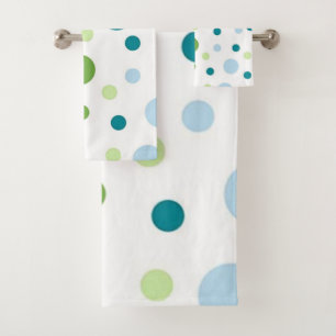 Polka dot pattern bath towel set