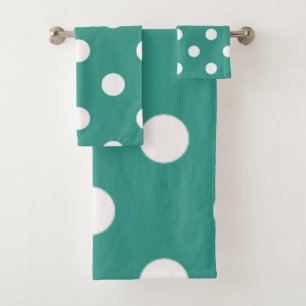 Polka dot pattern bath towel set