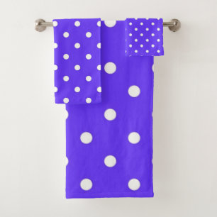Polka dot pattern bath towel set