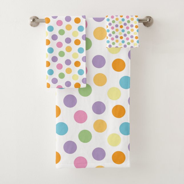 Polka Dot Pattern   Bath Towel Set (Insitu)