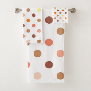 Polka dot pattern bath towel set