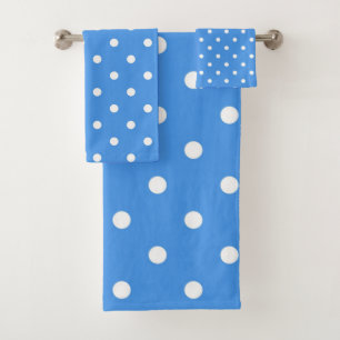 Polka dot pattern bath towel set