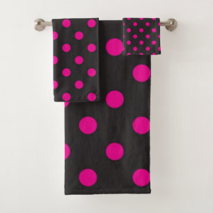 Polka dot pattern bath towel set