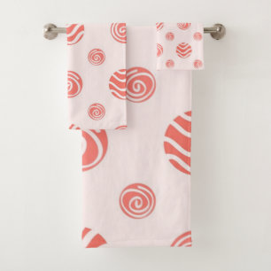 Polka dot pattern bath towel set