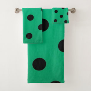 Polka dot pattern bath towel set