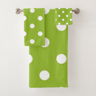 Polka dot pattern bath towel set