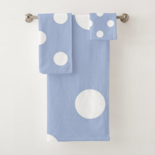 Polka dot pattern bath towel set