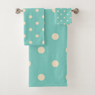 Polka dot pattern bath towel set