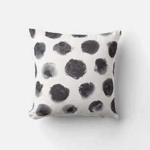 Polka dot pattern: black, grey. cushion