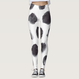 Polka dot pattern: black, grey. leggings
