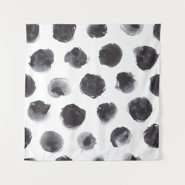Polka dot pattern: black, grey. tapestry (Front)