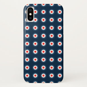 Polka Dot Pattern - Blue Red White iPhone X Case