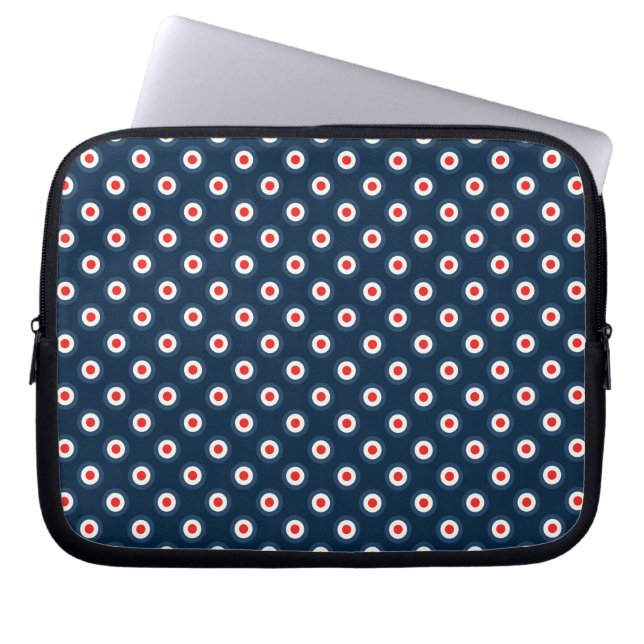 Polka Dot Pattern - Blue Red White Laptop Sleeve (Front)