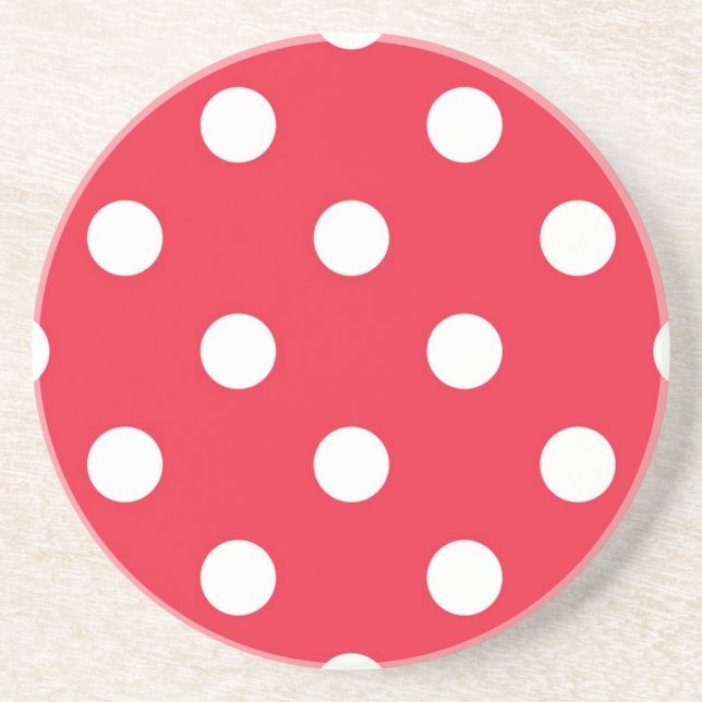 Polka dot pattern coaster (Front)