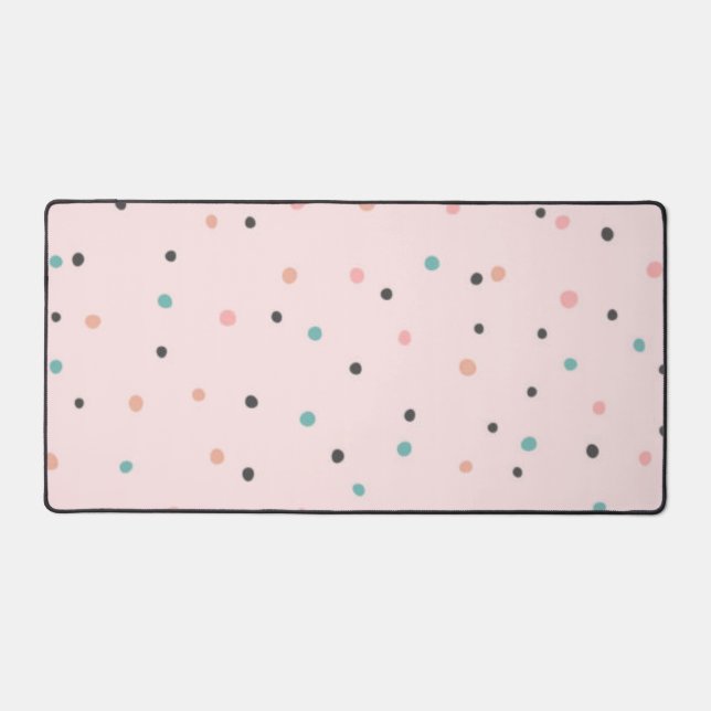 Polka dot pattern desk mat (Front)