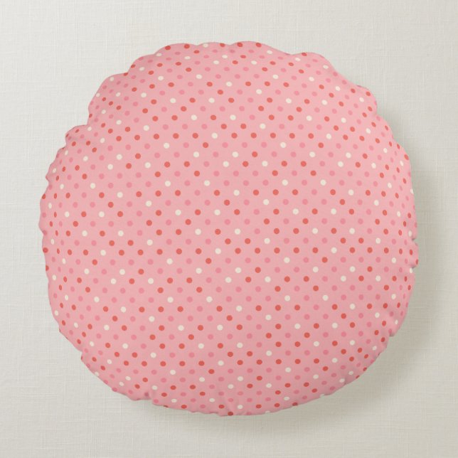 Polka dot pattern dot background round cushion (Front)