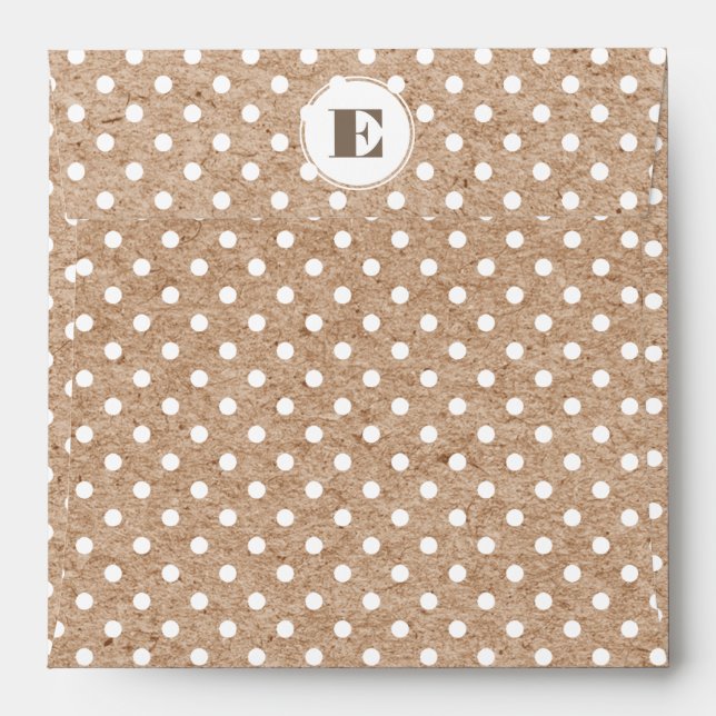 Polka Dot Pattern Kraft Paper Wedding  Envelope (Back (Top Flap))