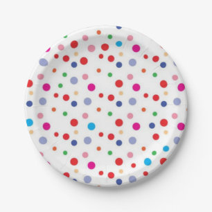 Polka dot pattern paper plate