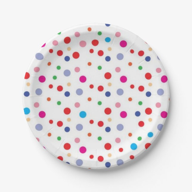 Polka dot pattern paper plate (Front)