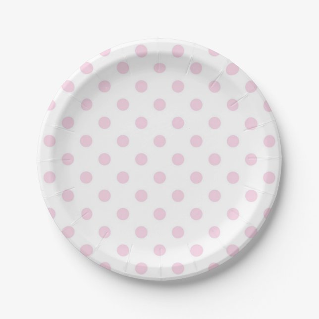 Polka dot pattern paper plate (Front)