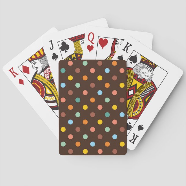 Polka dot pattern playing cards (Back)