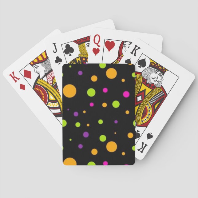 Polka dot pattern playing cards (Back)
